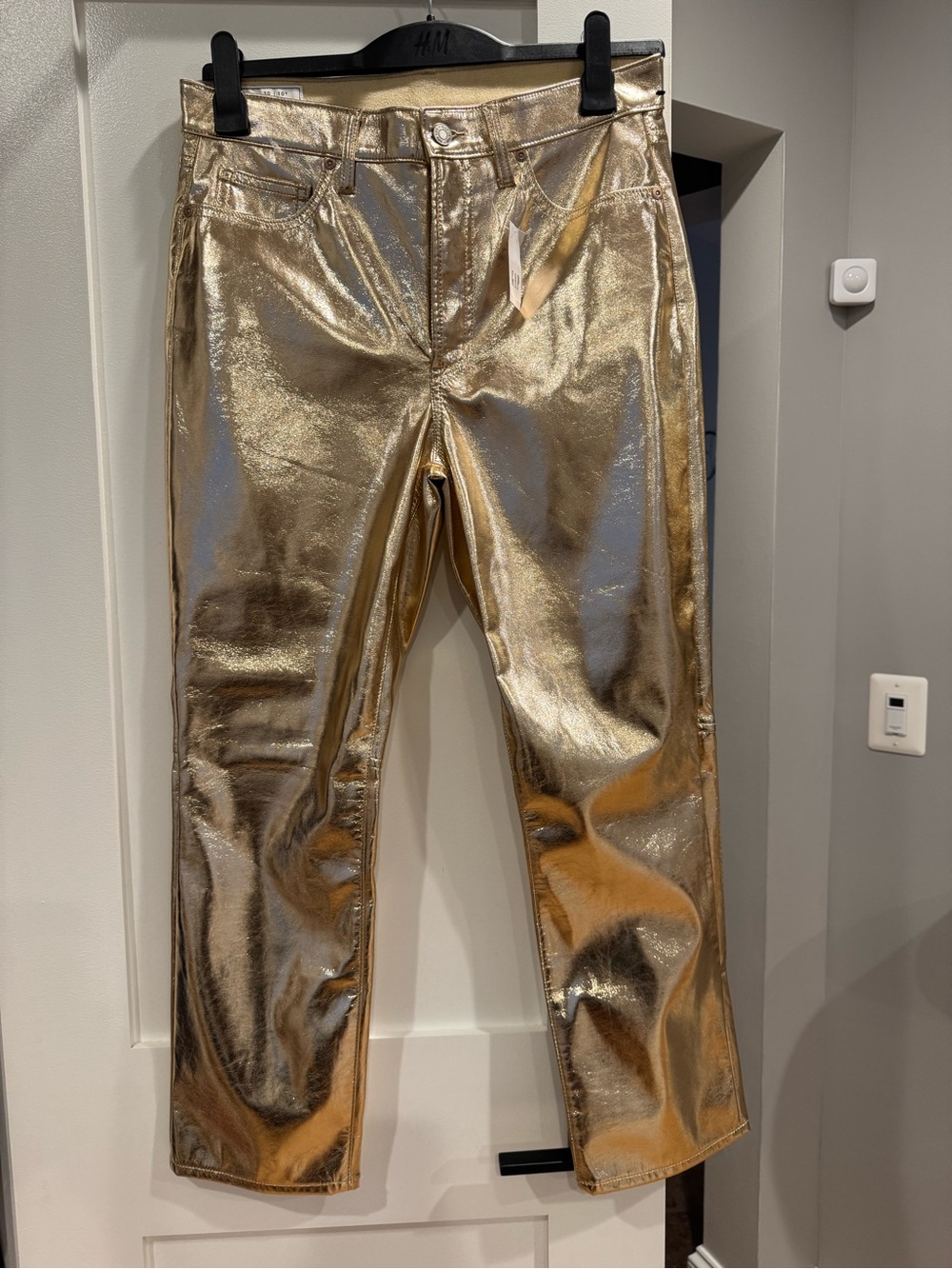 Gap Metallic Gold Straight-Leg Pants NWT